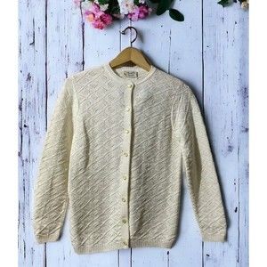 Vintage 70s Sweater Bee by Banff Womens Sz M Cardigan Button Up Sweater Diamond